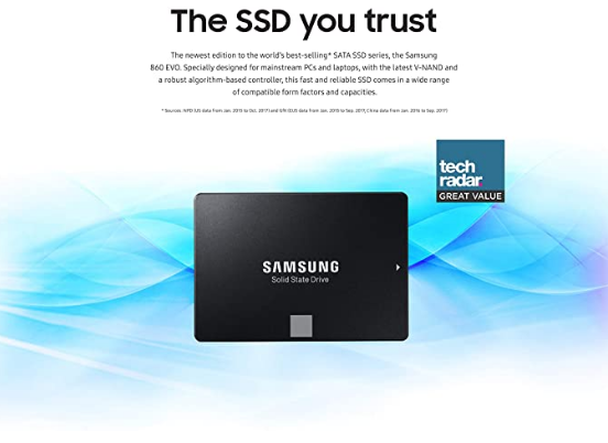 Samsung 860 EVO 500GB 2.5 Inch SATA III Internal SSD (MZ-76E500B/AM)